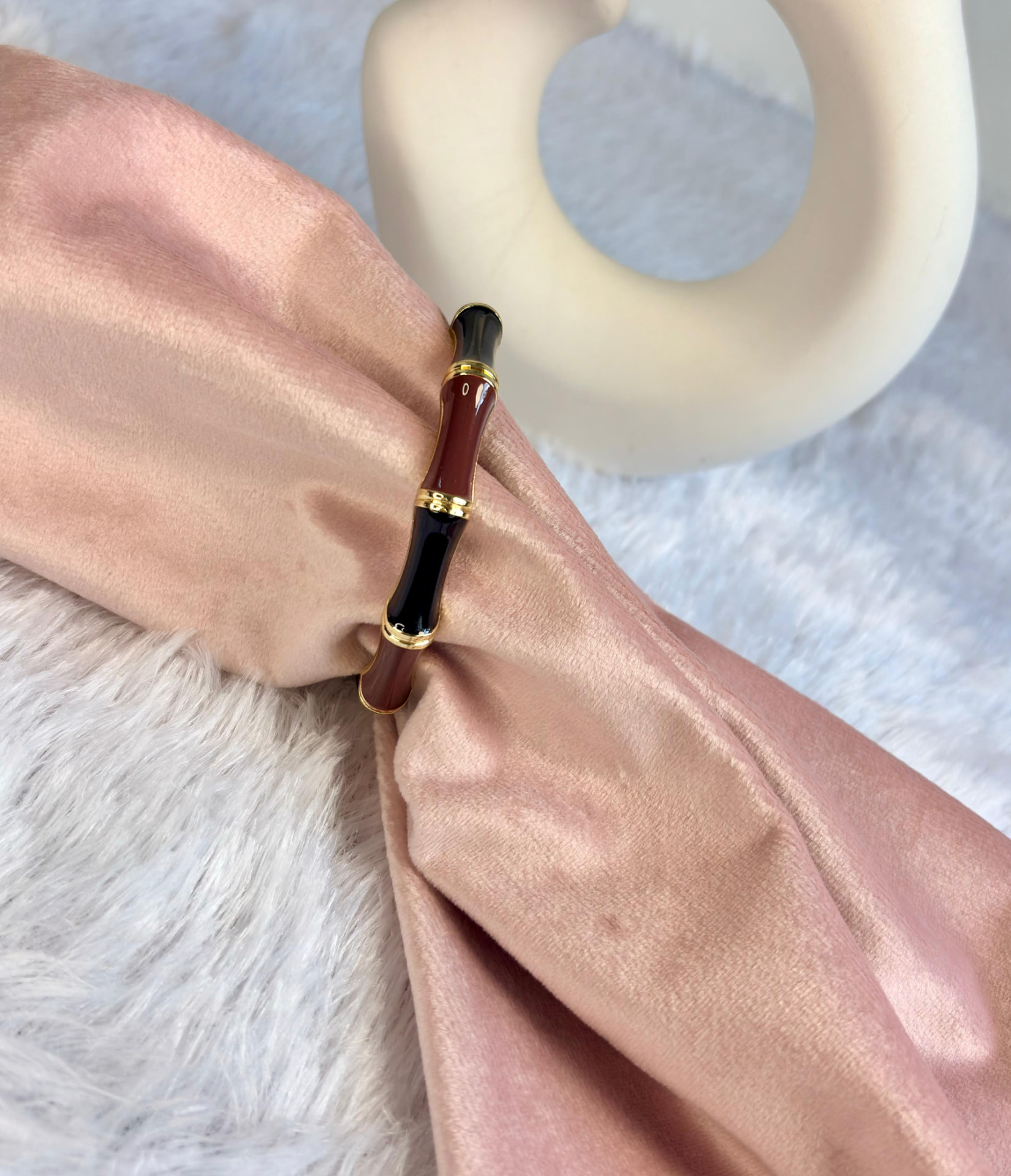 Bamboo Black & Maroon Kada