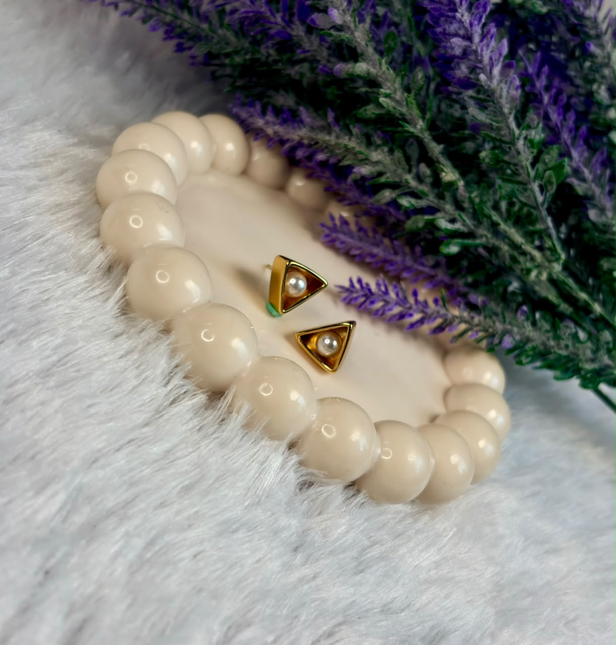 Pearl Triangle Studs