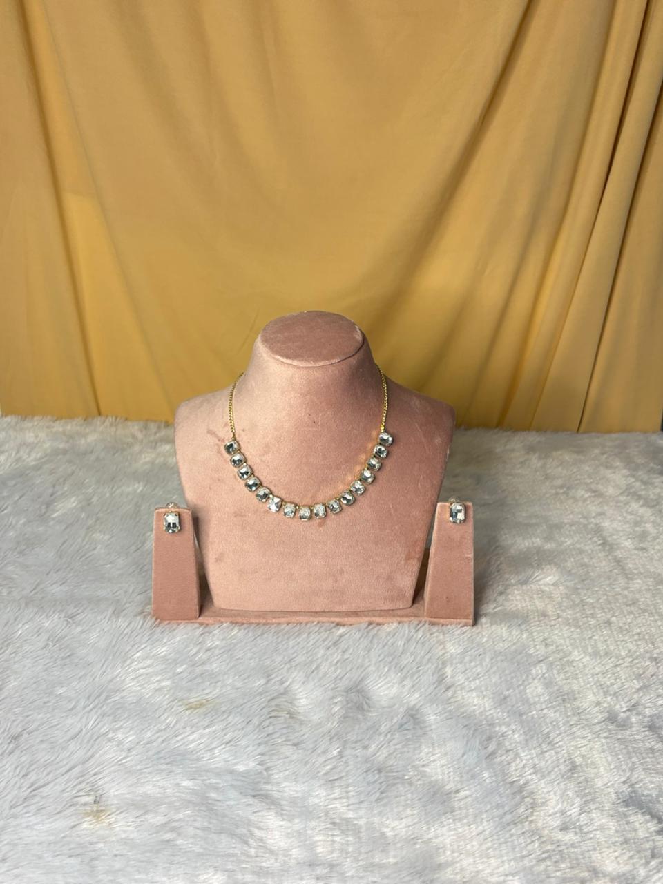 Crystal Cushion Necklace Set