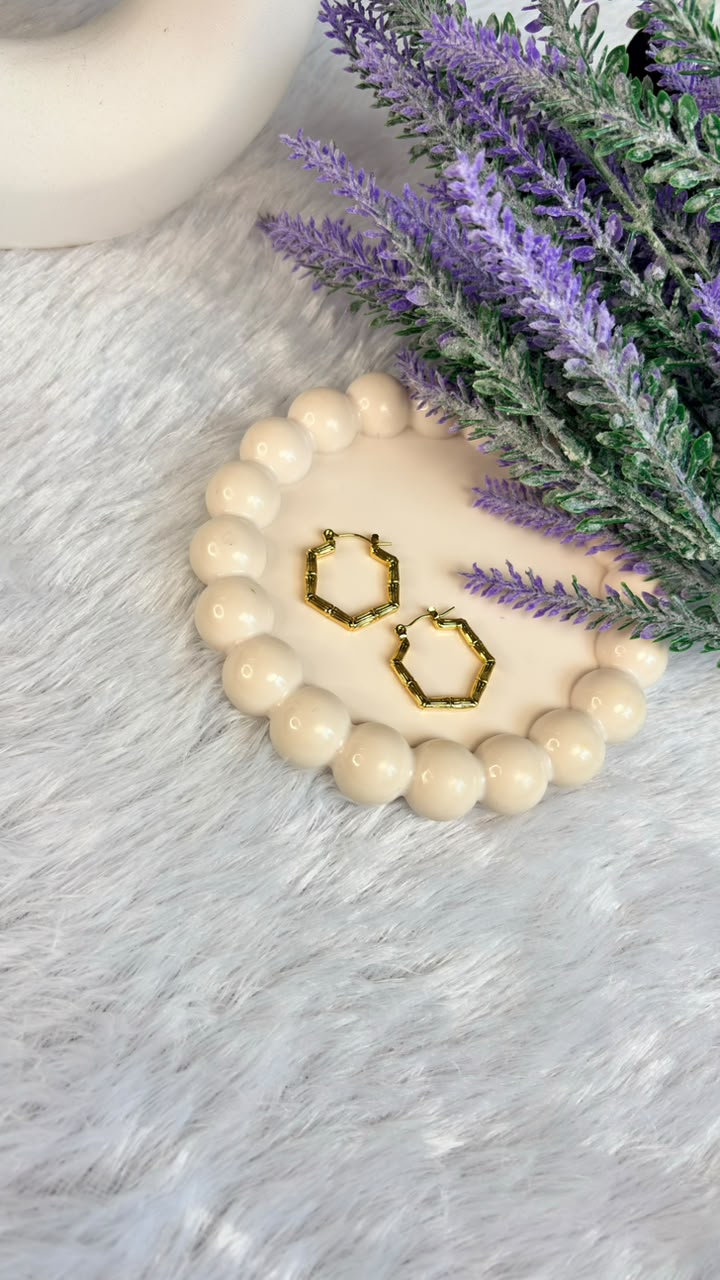 Bamboo Hexagon Hoops
