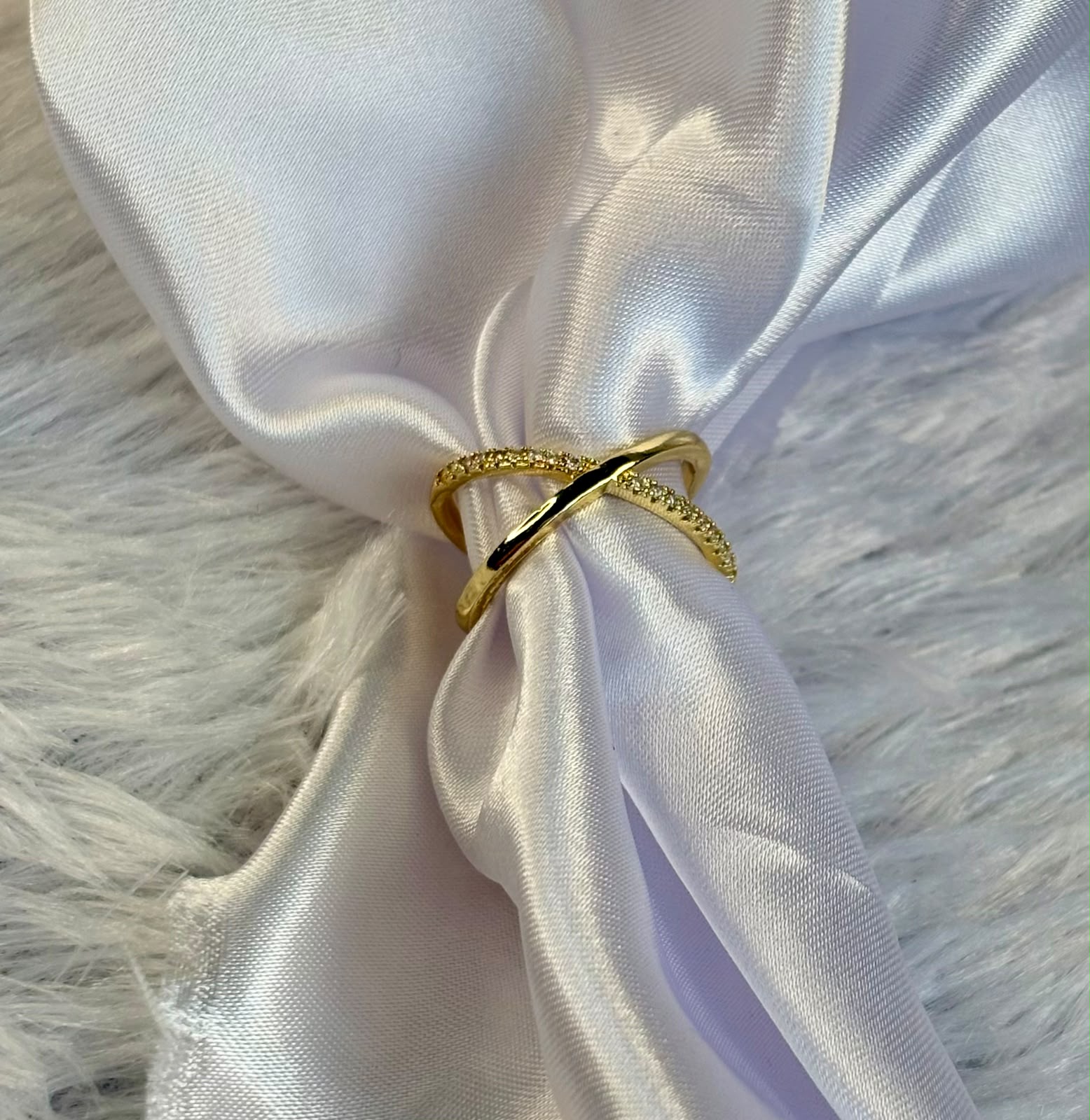 CZ Criss Cross Ring