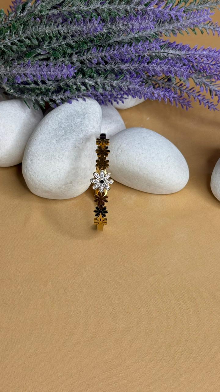 Floral CZ Band Kada