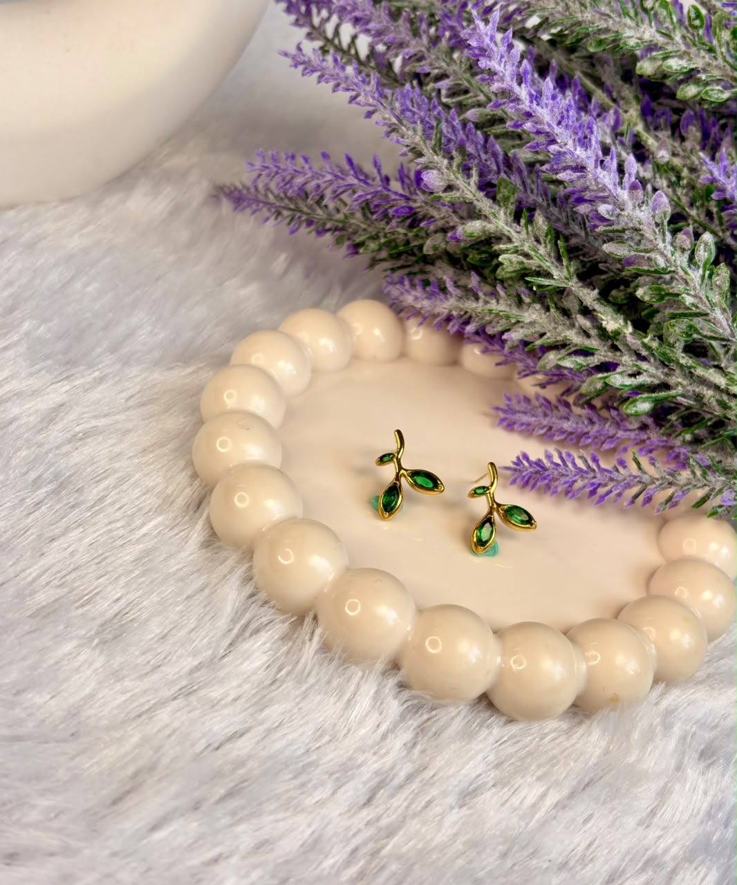 Green Leaf Sprout Studs