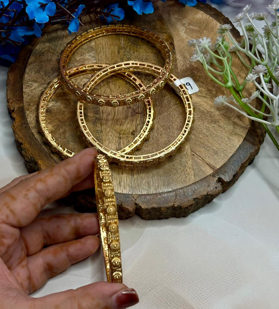 Gold Filigree Trio Bangles