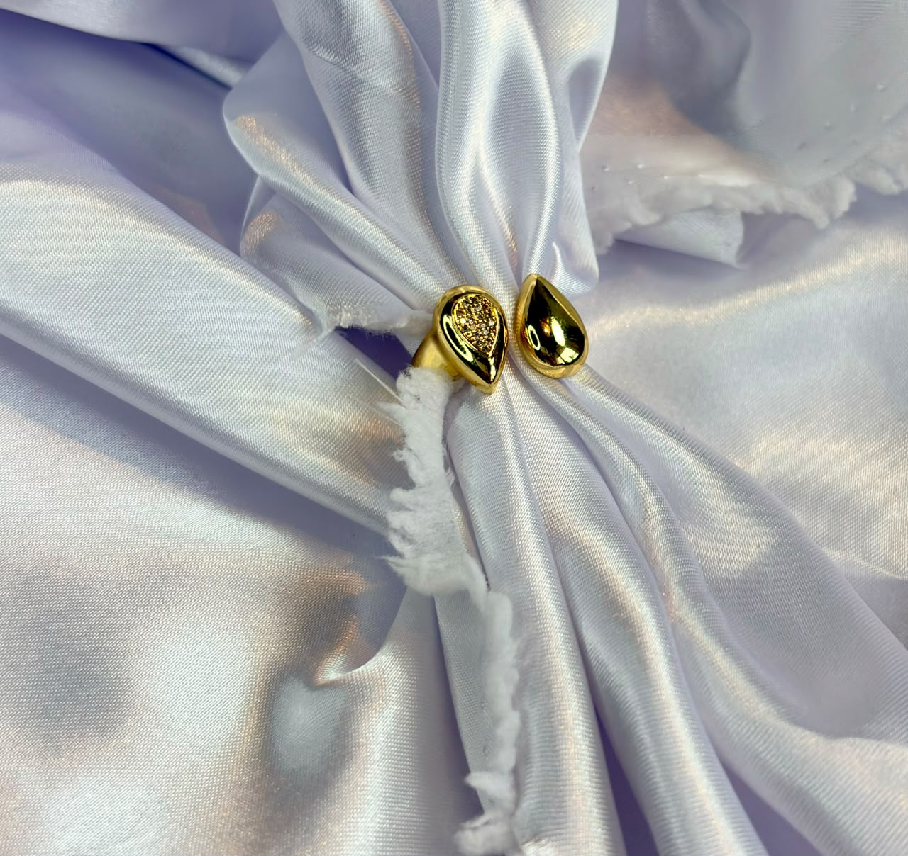 Pavé Teardrop Open Ring