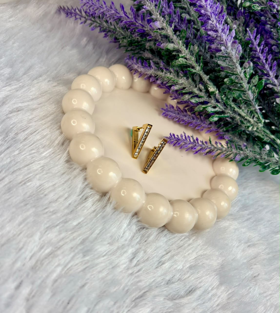 Crystal V-Shape Hoops