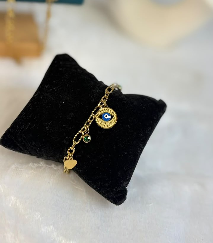 Evil Eye Disc Bracelet