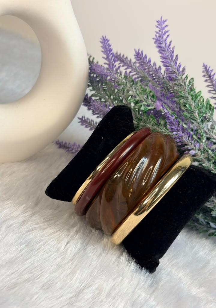 Mahogany Tortoise Gold Bangle