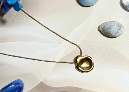 Gold Pebble Pendant