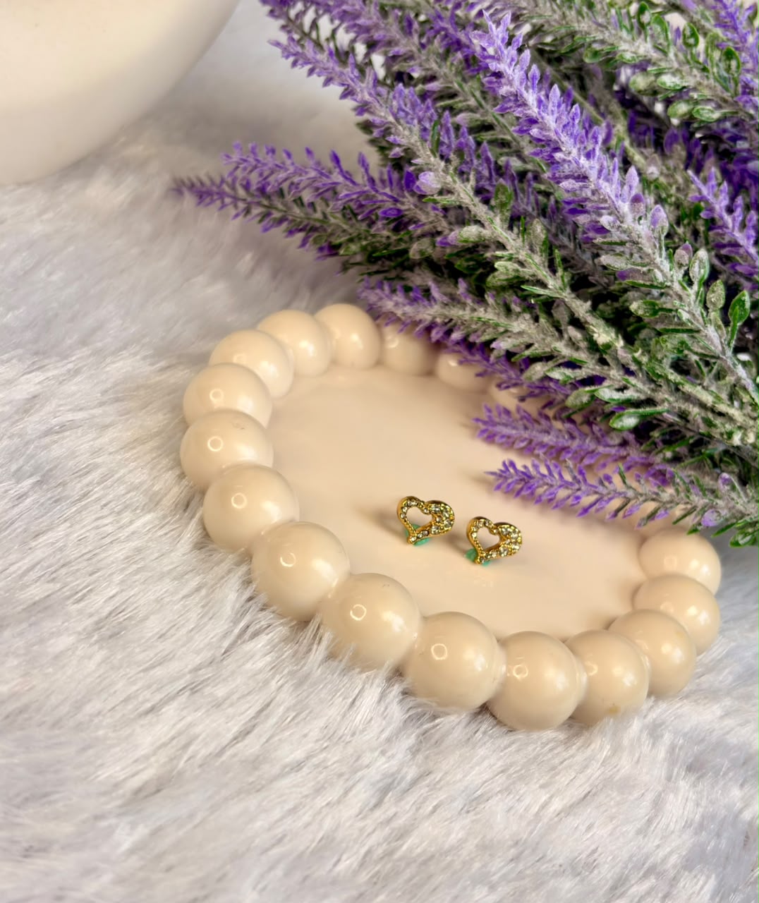 Olive Pavé Heart Studs