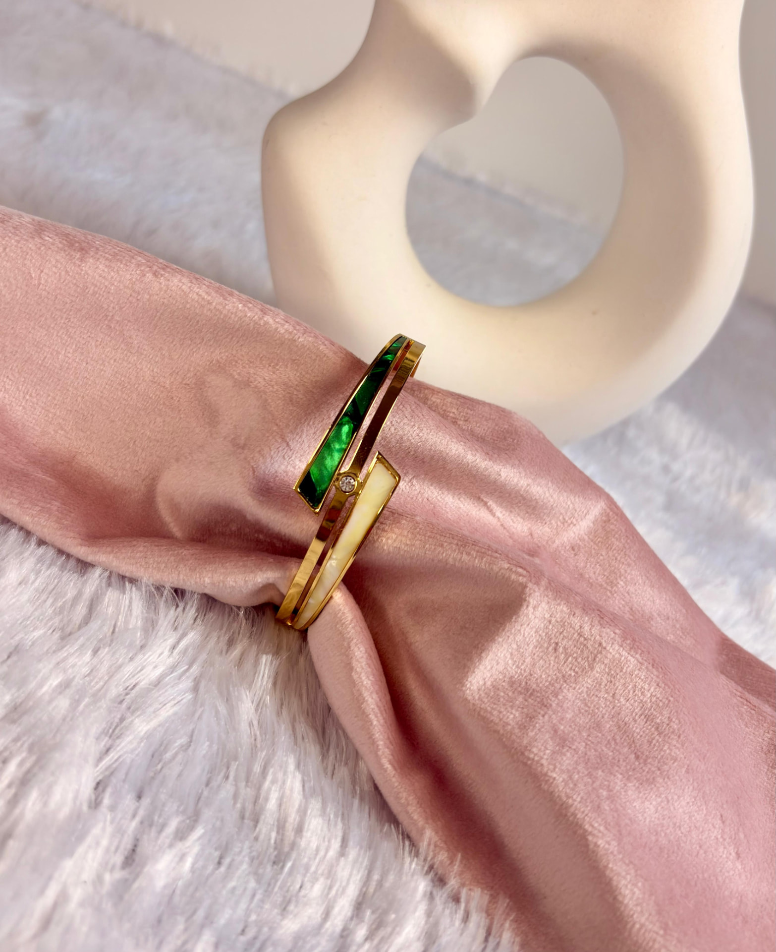 Emerald & Ivory Bypass Kada