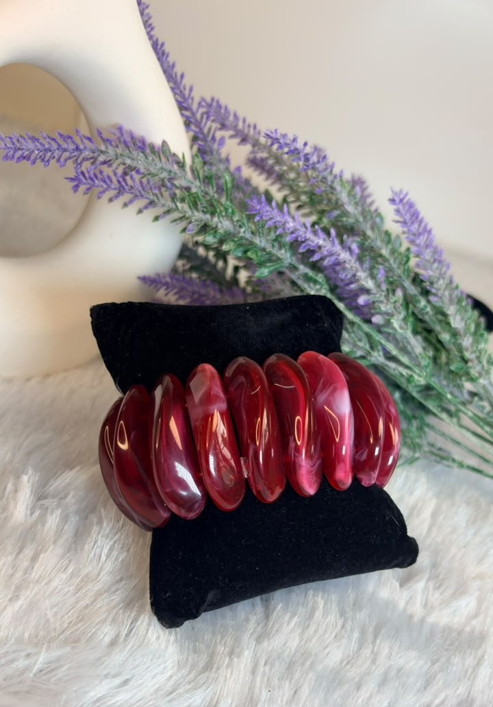 Ruby Marble Stretch Bangle