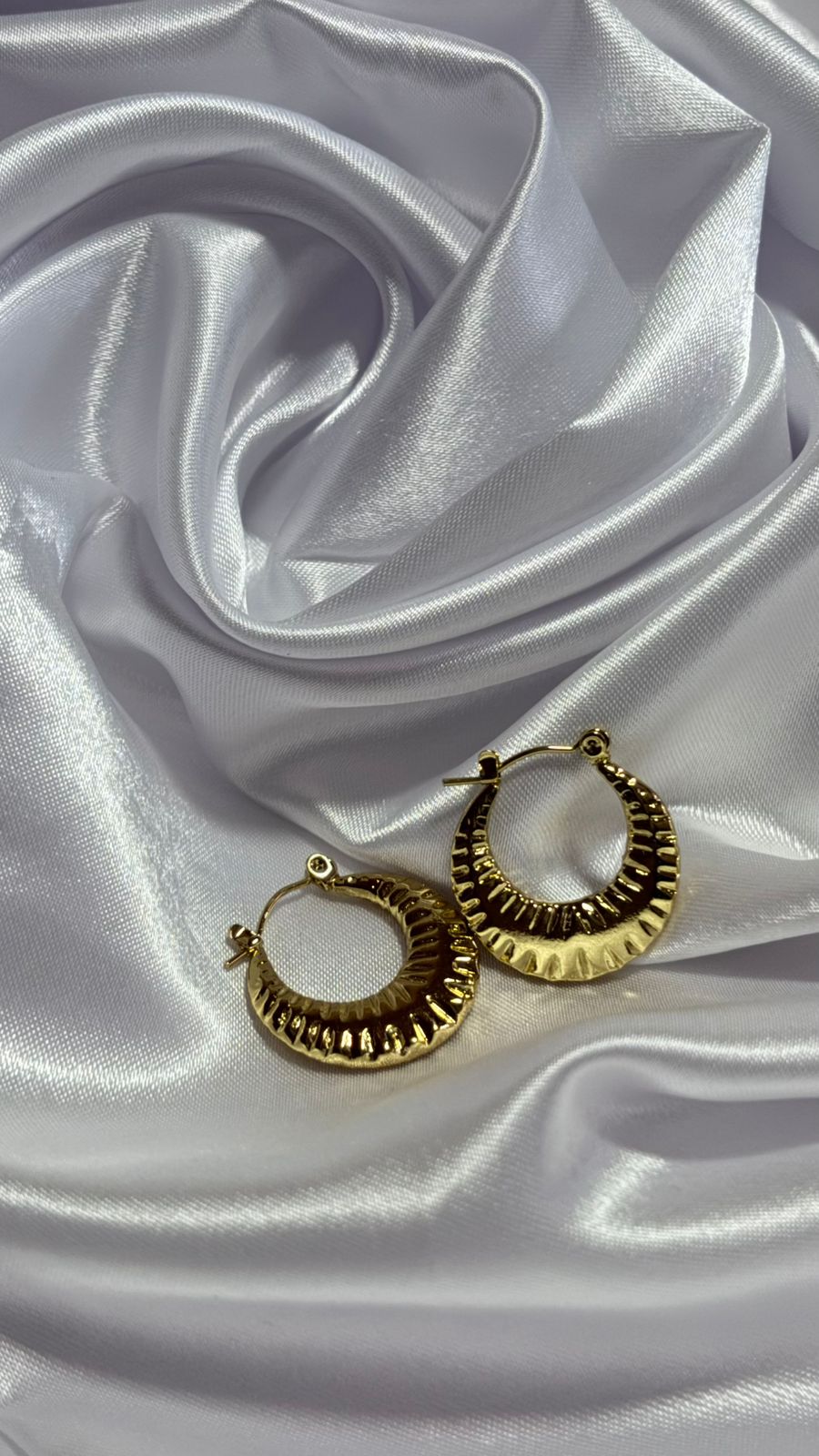Textured Gold Creole Hoops