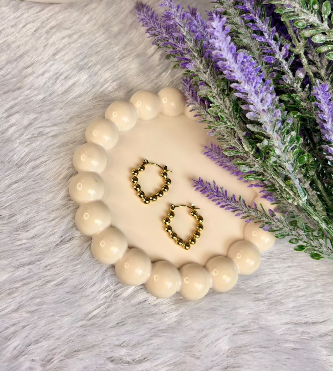 Beaded Ball Hoops