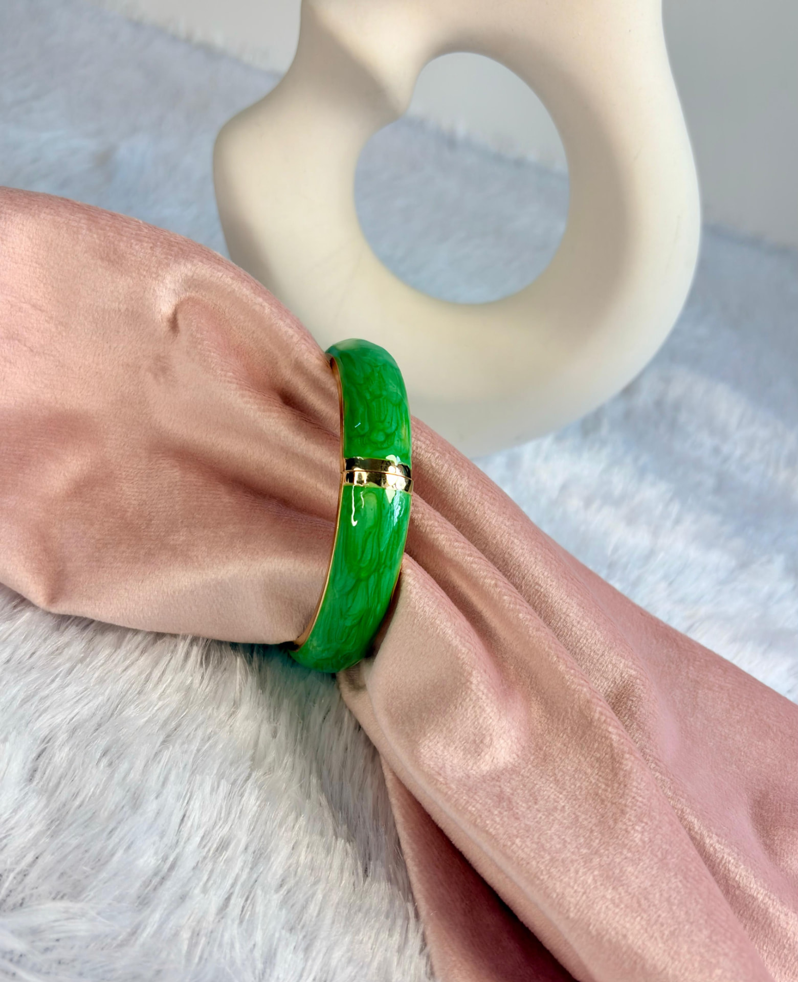 Jade Green Enamel Kada