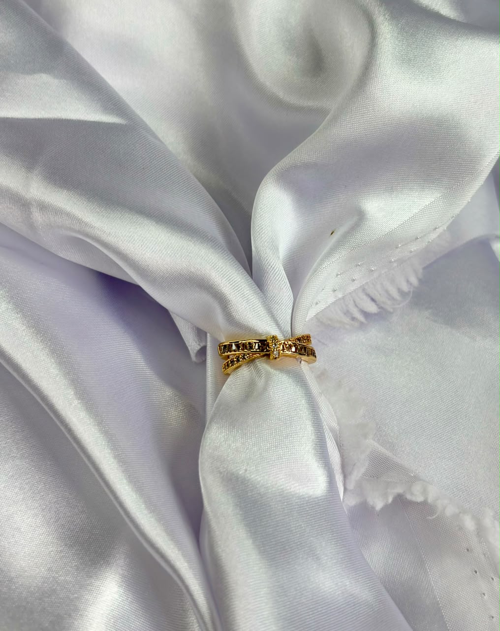 CZ Crossover Bow Ring