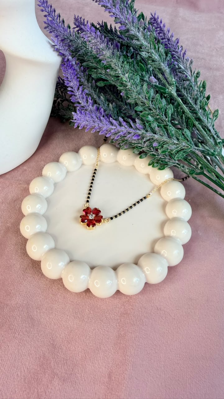 Ruby Flower Mangalsutra
