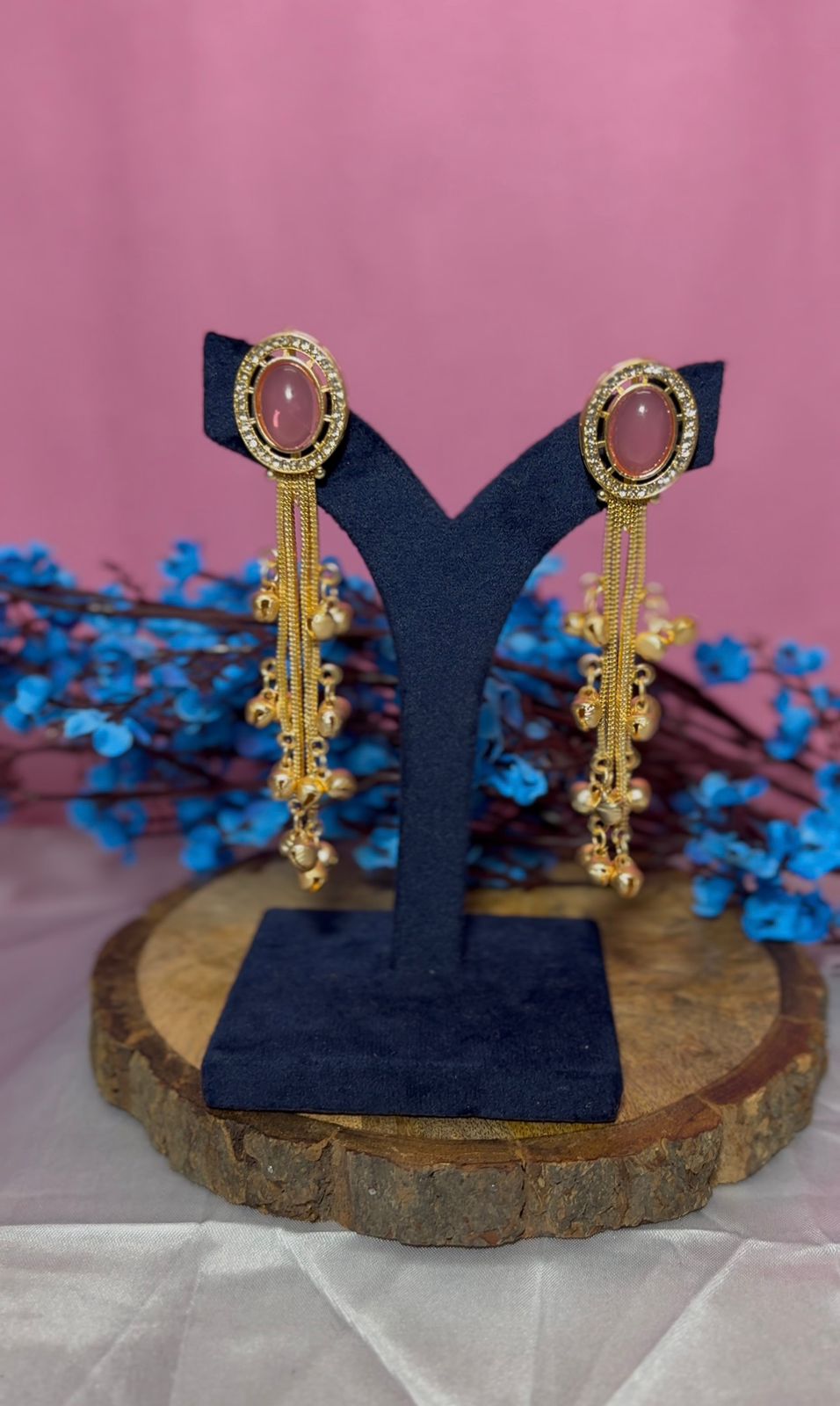 Rose Quartz Tassel Earrings